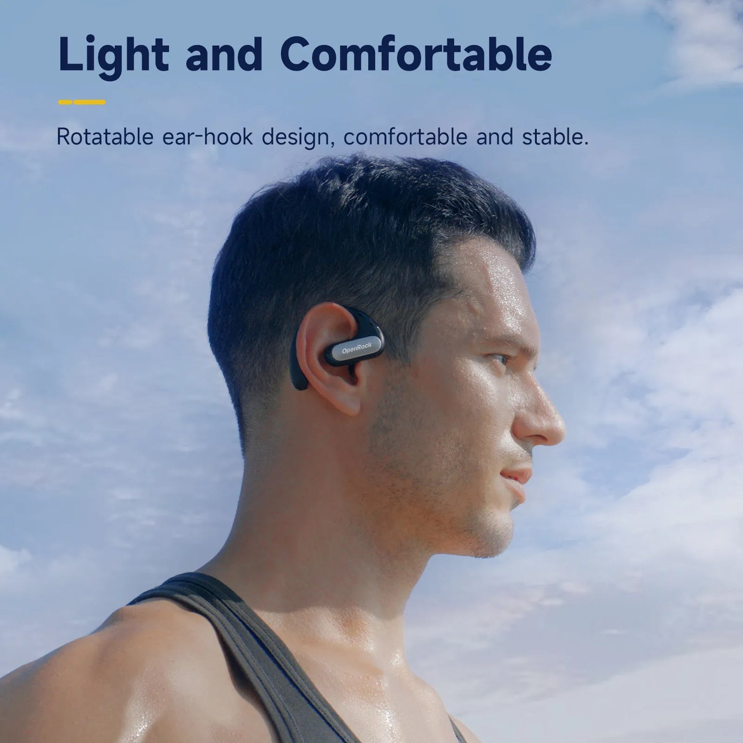 OpenRock Open Ear Headphones Wireless True Sports Earbuds in Ear Headphones with Microphone Touch Control Wireless Earphone