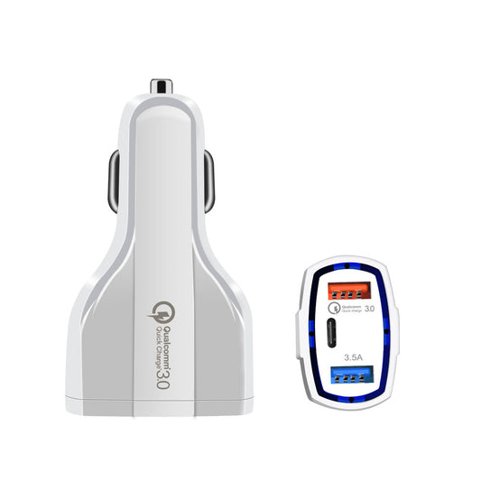 Qc 3.0 Type-c Fast Quick Car Charger Adapter Dual Usb For Iphone Car Charger Adapte